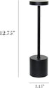 LD1083-BLK 12.75" Dimming 4-Way Simple Designs Mushroom Magic Disc & Rechargeable Cordless Touch Sensor Stick Desk
