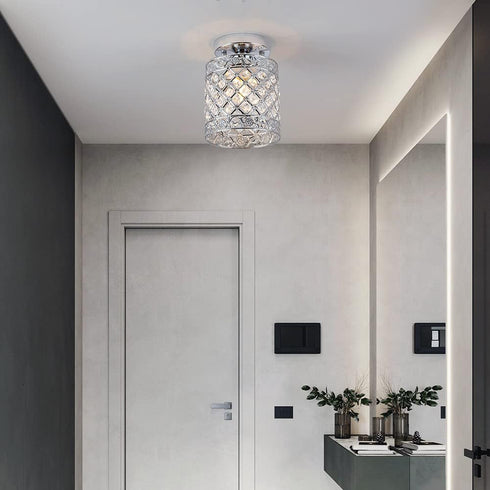 Create For Life (6 inch Mini Style Modern Decor Crystal Flush Mount Ceiling Light Fixture Crystal Chandeliers Light