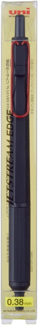 Uni Jetstream EDGE 0.38mm Oil-based Ballpoint Pen, Black Red Body (SXN100338BK15)