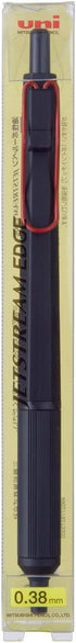Uni Jetstream EDGE 0.38mm Oil-based Ballpoint Pen, Black Red Body (SXN100338BK15)