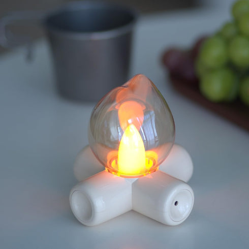 Jidofree Campfire Lamp, LED Flame Effect Table Lamp, Warm Atmosphere Night Light for Bedroom Bedside, Living Room, Bar
