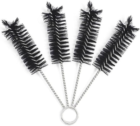 6 Piece 65mm Mini Short Soft Nylon Brush Cleaner for Glass Tube Cleaning Tools