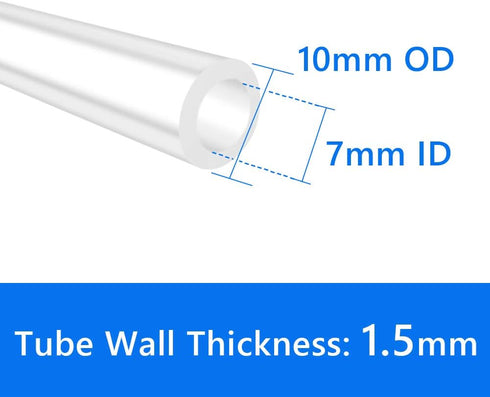 Quickun Pure Silicone Tubing, 7mm ID x 10mm OD High Temp Food Grade Tube for Home Brewing, 3.28 Ft