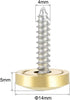 uxcell Mirror Screws Decorative Caps, Polished Gold Cover Nails, 14mm, 8pcs