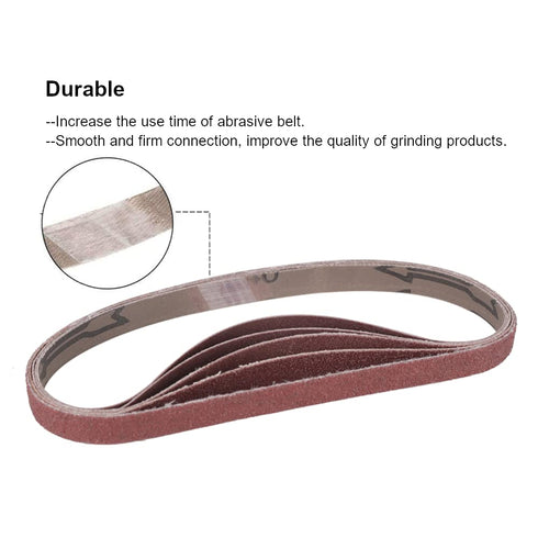 1/2 Inch x 18 Inch Sanding Belts, 20 Pack with 4 Each of 60/80/120/180/240 Grits for Woodworking, Metal Polishing