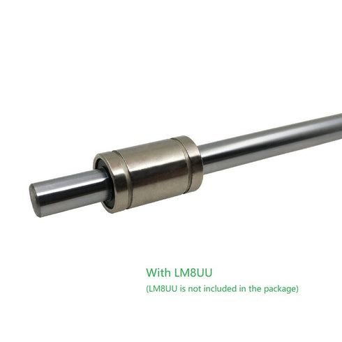 2PCs 8mm x 300mm Case Hardened Chrome Plated Linear Motion Rod Shaft Guide - Metric h8 Tolerance
