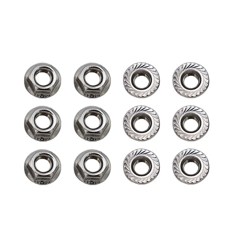 M10x1.5mm DIN6923 Serrated Flange Nuts 12 Pack 304 Stainless Steel Hex Lock Nuts for Industrial Construction