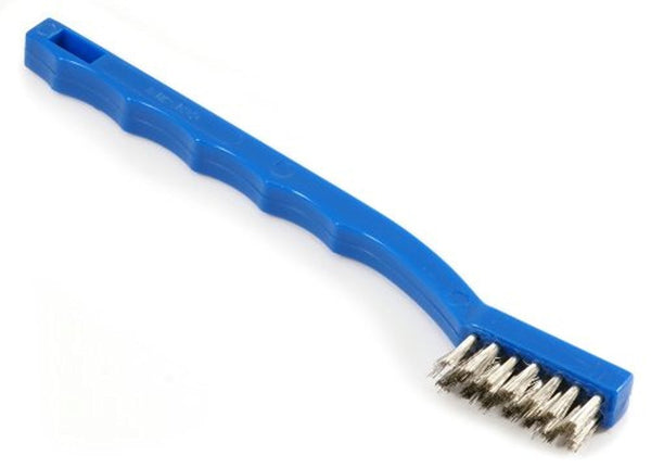 Forney 70488 Wire Brush, Stainless Steel with Plastic Handle, 7-1/4-Inch by .006-Inch, Blue