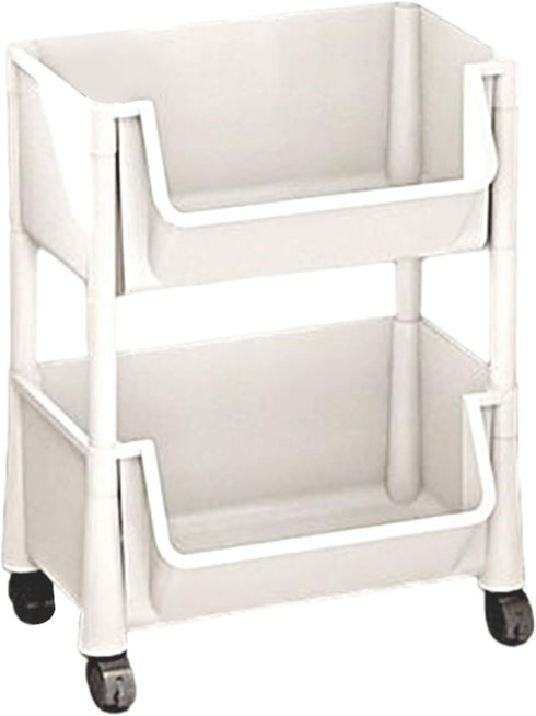 Generic 2/3/4 Tier Rolling Utility Cart Organizer, Rolling Book-Cart, Mobile Storage Shelf With Lockable Caster Wheels