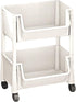 Generic 2/3/4 Tier Rolling Utility Cart Organizer, Rolling Book-Cart, Mobile Storage Shelf With Lockable Caster Wheels