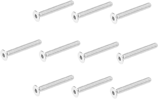 uxcell M4x30mm Flat Head Machine Screws, Inner Hex Screw, 304 Stainless Steel Fasteners, 40Pcs