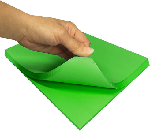 8.5" 11", 20lbs, 100 Colored Bond Paper Bundle x Pages, Green