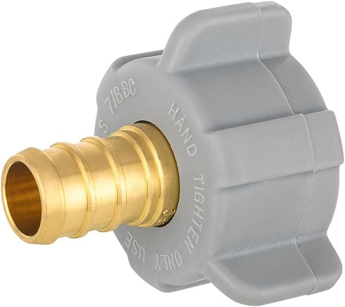 (Pack of 2) EFIELD 1/2 Inch Pex X 7/8 Inch Toilet Ballcock Swivel Straight Adapter, Brass Plumbing Fittings