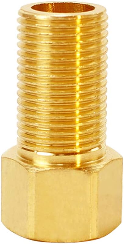 Hooshing 1/2" Male to 1/2" Female Straight Thread Brass Extension Pipe Fitting for Tub Spout/Shower, 1.97 Inch