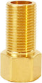 Hooshing 1/2" Male to 1/2" Female Straight Thread Brass Extension Pipe Fitting for Tub Spout/Shower, 1.97 Inch