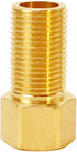 Hooshing 1/2" Male to 1/2" Female Straight Thread Brass Extension Pipe Fitting for Tub Spout/Shower, 1.97 Inch