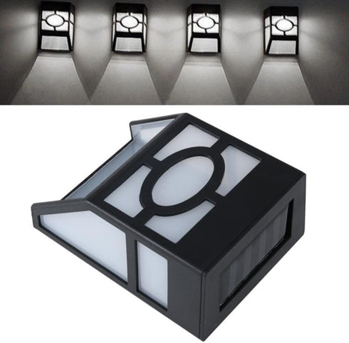 anso Solar Powered Wall Mount LED Light Garden Path Landscape Fence Yard Lamp (Cold White)