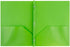JAM PAPER Plastic 2 Pocket School POP Folders with Metal Prongs Fastener Clasps - Lime Green - 3/Pack by JAM Paper