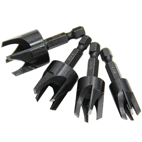 8Pcs Wood Plug Cutter Set, Carbon Steel Straight and Taper Claw Drill Bit for Woodworking Hole Saw Cutting Tool
