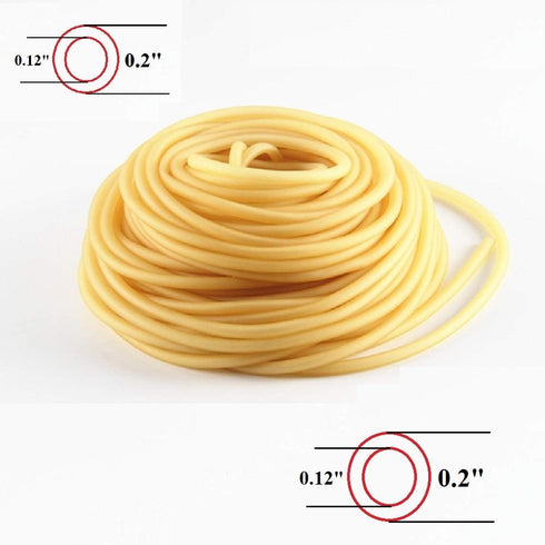 Natural Latex Rubber Tubing for Speargun Band Slingshot, 10ft/33ft, 0.2" OD 0.12" ID