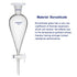 Conical Separatory Funnel, 250 ml Heavy Wall Borosilicate Glass with 24/29 Joints and PTFE Stopcock
