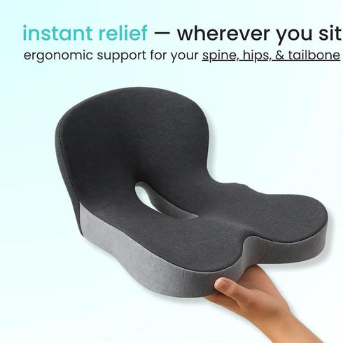 SNCIDSGE Car Orthopedic Seat Cushion, Ergonomic Memory Foam Desk Office Back Support Cushion Long Sitting for Women