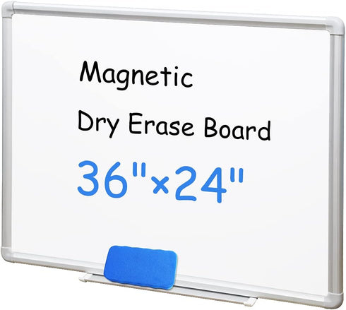 DEVELOP Magnetic White Board – 24 x 36 Inch Dry Erase Board with Aluminum Frame for Home, Office, School