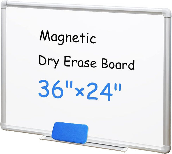 DEVELOP Magnetic White Board – 24 x 36 Inch Dry Erase Board with Aluminum Frame for Home, Office, School