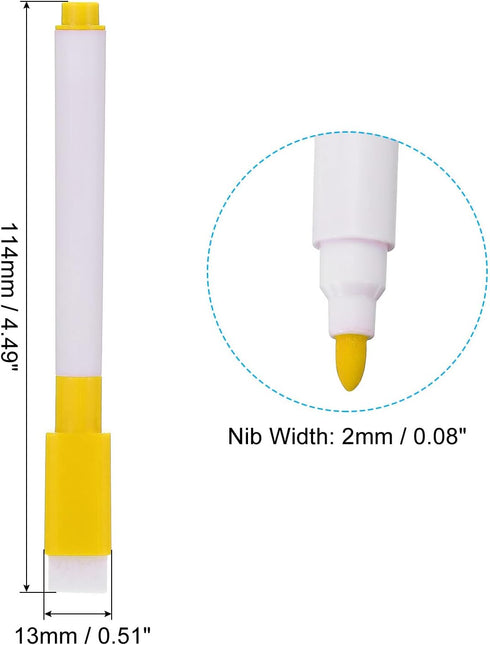 PATIKIL Dry Erase Marker Pens, 30 Pack Yellow Ink Fine Point Low Odor Whiteboard with Eraser Cap for Office Home Classroom, White Pen Rod by PATIKIL