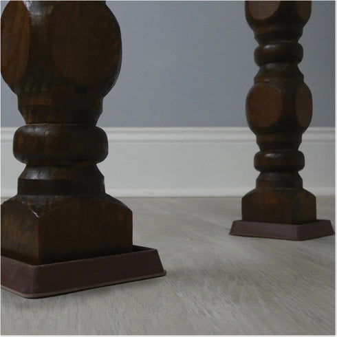 19076 2-Inch (Pack 4) Shepherd Hardware Square Caster Furniture Cup Walnut Finish