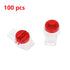 Antrader 100 Pcs Data Phone Wire Butt Splice 3 Ports UR Connectors, Red Clear