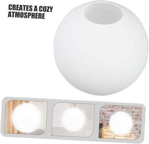 80mm Frosted Glass Globe Lampshade round Ivory Pendant Lamp Shade Replacement for Ceiling Fan Wall Sconce Light