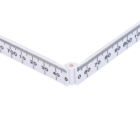 Folding Ruler 100cm 4 Fold Metric Measuring Tool, uxcell ABS for Woodworking Engineer White
