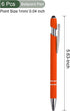 YOKIVE 6 Pcs Ballpoint Pen with Stylus Tip, 2 in 1 Black Ink Metal Stylus Pen 1.0mm Medium Point Style 1, Great for Touch Screens, Office, Studios (Orange) by YOKIVE