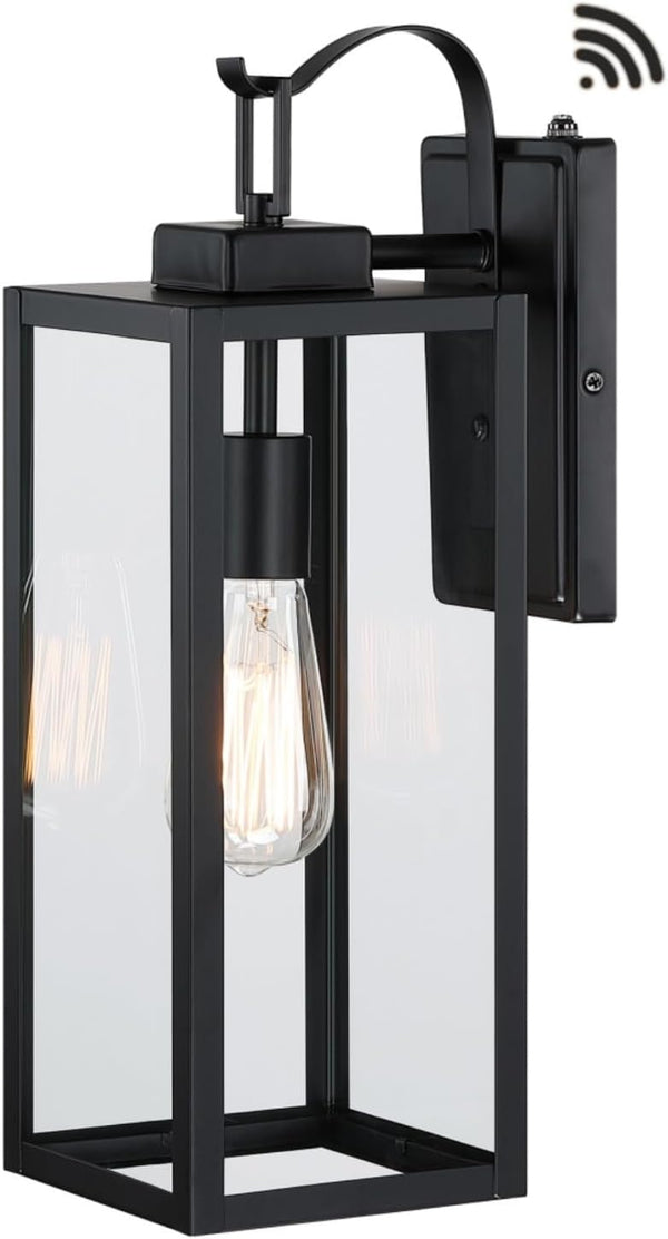WISBEAM 17.75in Large Size Dusk to Dawn Wall Sconce for House, Black