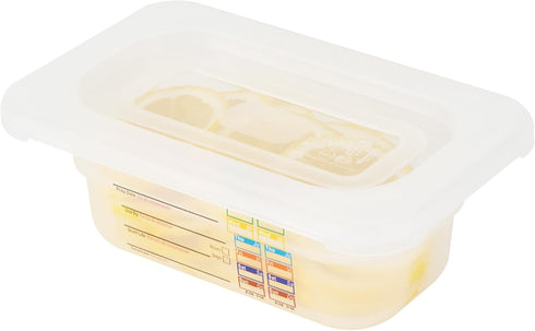 1 Pack 1/9 Commercial Restaurantware Food Storage Container Lid Fits Size Food Pan Polypropylene Plastic Cover Clear