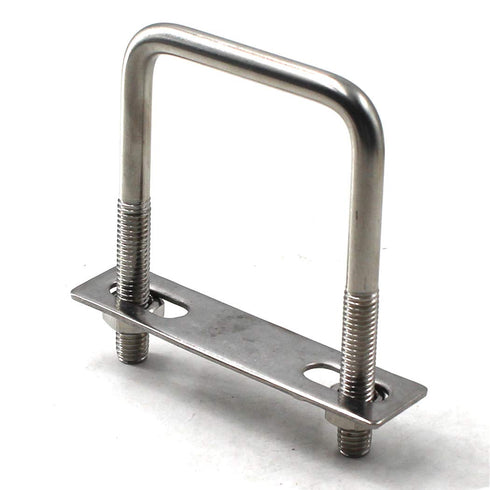 M8x40x65mm Square U Bolt, 304 Stainless Steel Tie Down U Bolt (Pack of 2)