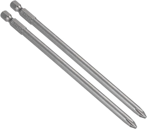 uxcell 2 Pcs 6mm PH2 Magnetic Phillips Screwdriver Bits, 1/4 Inch Hex Shank, 5.9-inch Length S2 Power Tool