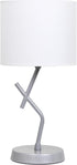 Simple Designs LT1172-SLV 17.13" Metal and Modern Abstract Table Lamp with Drum
