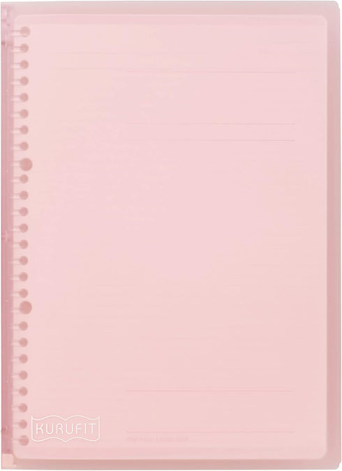 Maruman KULUFIT B5 size 26-ring binder, Soft & Flexible cover with 10 6mm ruled loose sheet, Translucent LIGHT PINK, 1 EA (F020-38) by Maruman