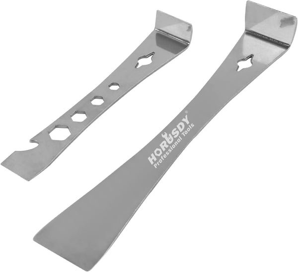 HORUSDY 2-Piece Pry Bar Scraper Set, Stainless Steel, 6-11/16 and 9-1/2 Flat
