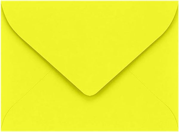 LUXPaper #17 Mini Envelopes, 2 11/16" x 3 11/16", Citrus Yellow, 80lb. Text, 50 Qty.