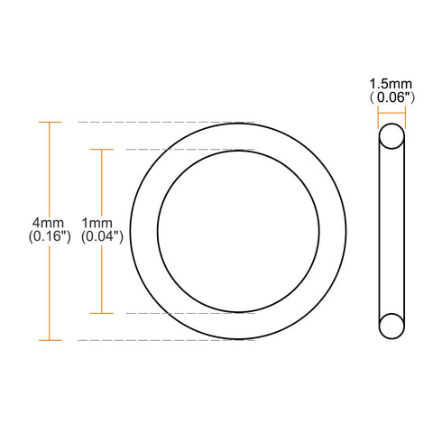 uxcell Fluorine Rubber O-Rings, 4mm OD 1mm ID 1.5mm Width FKM Seal Gasket for Machinery Plumbing, Green, Pack of 20