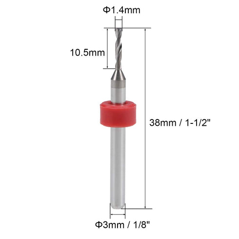 uxcell PCB Drill Bits 1.4mm - 10 Pcs Tungsten Carbide Rotary Tool for Jewelry and CNC Engraving