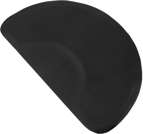 Pinikuyiro 3'x4.5' 1/2" Salon Mat for for Hairstylist Barber Shop Anti-Fatigue Salon Standing Chair Mat,Black Semi