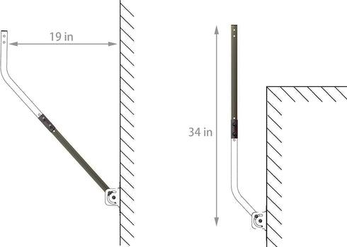 pbd 1", 16 3/4") Extension Pole (Diameter Length Black