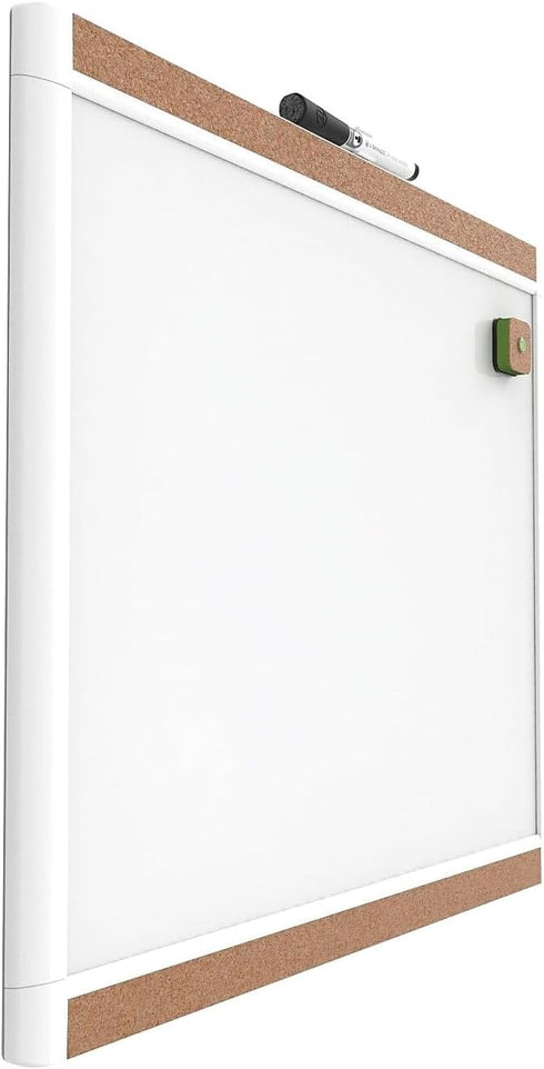 U Brands PinIt Combination Dry Erase Board with White Frame, Office Supplies, Includes Marker and Magnet, 16” x 20” by U Brands