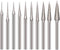 10 Pcs Diamond Burr 3/32'' Shank Cone Shape Burs for Rotary Tools, Dremel Included