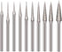 10 Pcs Diamond Burr 3/32'' Shank Cone Shape Burs for Rotary Tools, Dremel Included