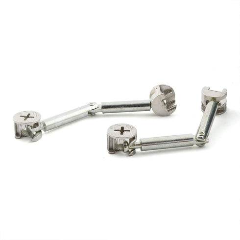4 Set Furniture Hardware Double End Head Rod Connection Cam Fittings, 84mm Furniture Board Panel Connection Accessories